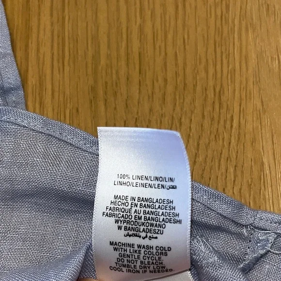 Linen Bell Sleeve Blue Blouse - Picture 6 of 8